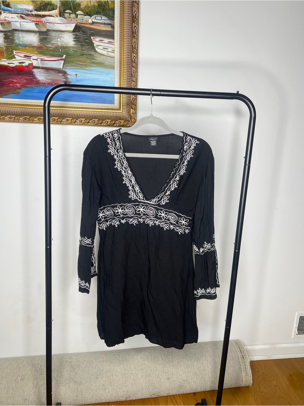 Cejon Black Top with Subtle Neckline Detail